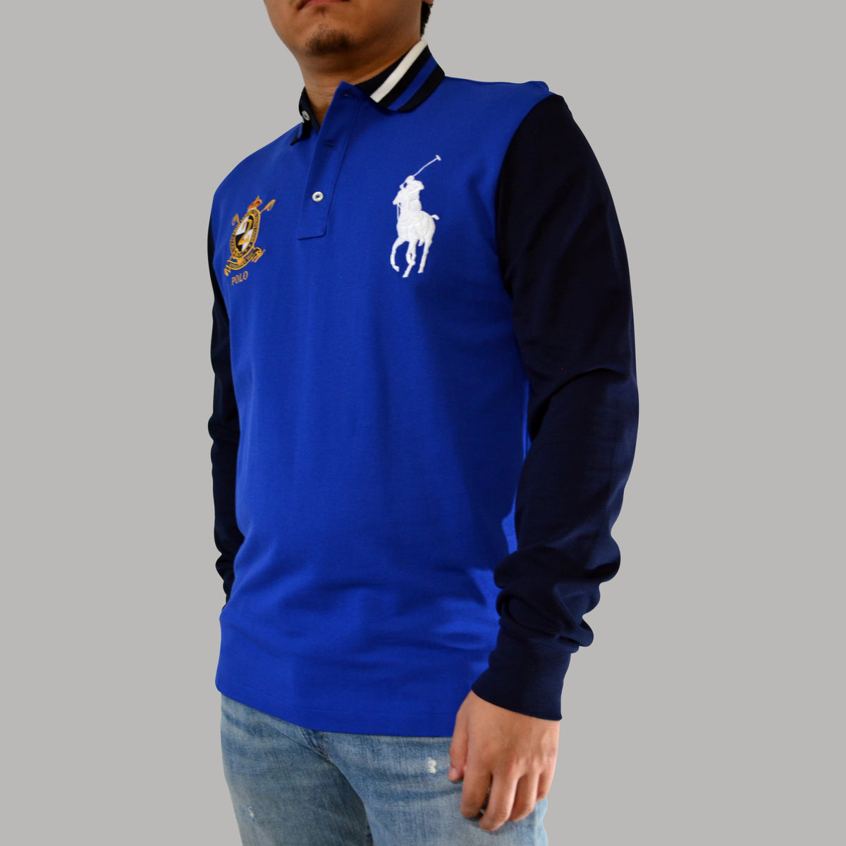 Polo Ralph Lauren Big Pony Longsleeve Mesh Polo Shirt Custom Slim Fit