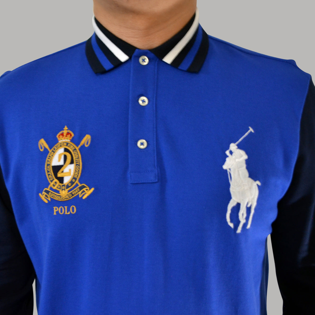 Polo Ralph Lauren Big Pony Longsleeve Mesh Polo Shirt Custom Slim Fit