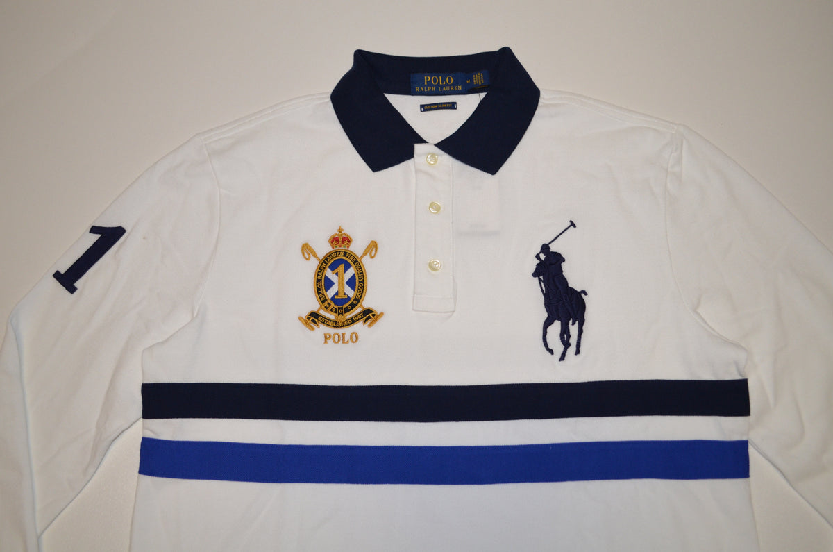 Polo Ralph Lauren Big Pony Longsleeve Mesh Polo Shirt Custom Slim Fit