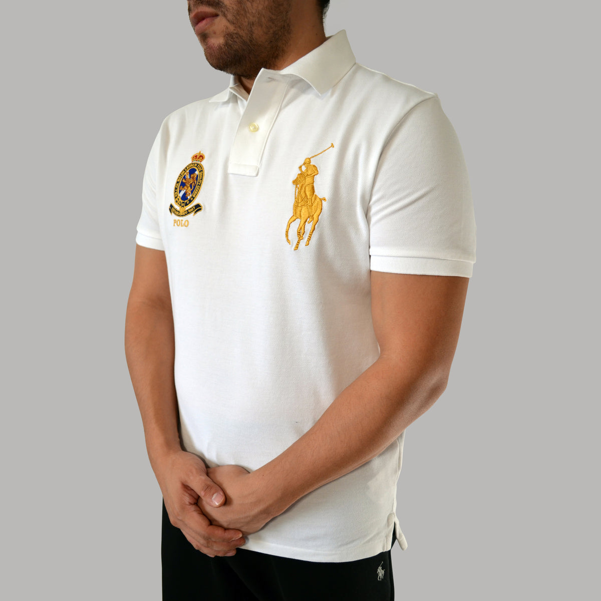 Men's Ralph Lauren Big Pony Crest Polo Shirt Custom Slim Fit