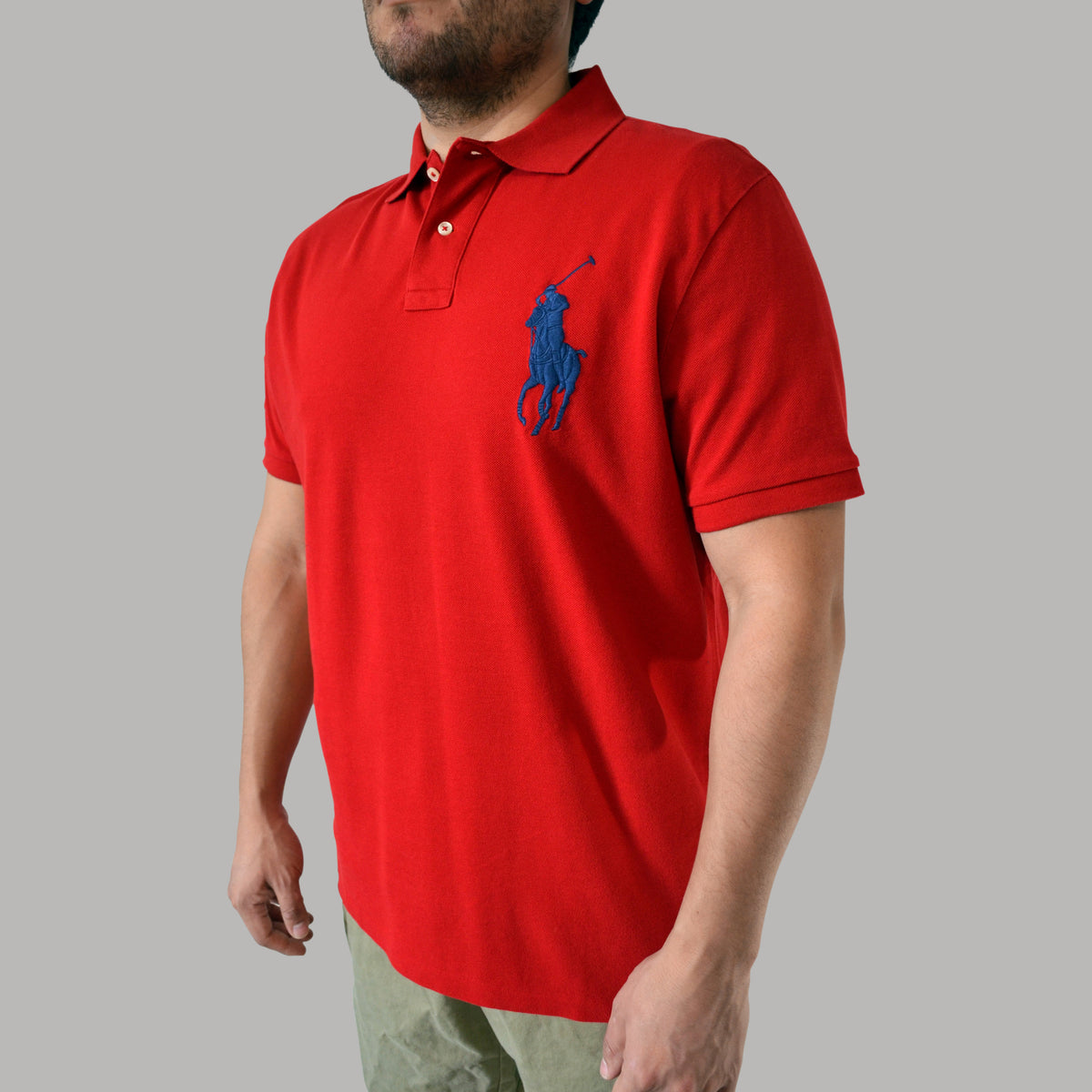 Men's Ralph Lauren Big Pony Mesh Polo Shirt Custom Slim Fit