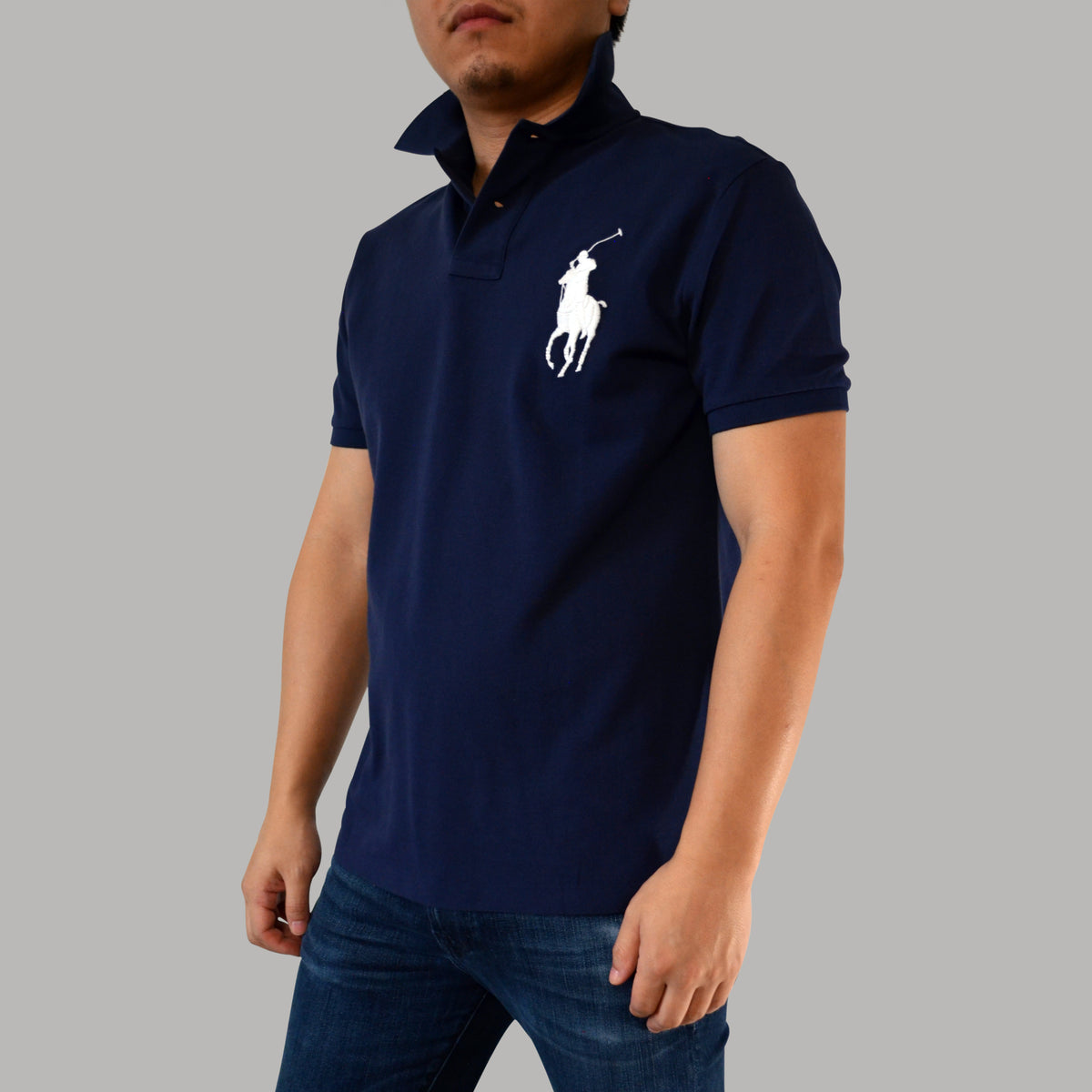 Men's Ralph Lauren Big Pony Mesh Polo Shirt Custom Slim Fit