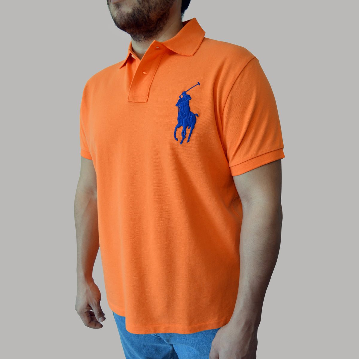 Men's Ralph Lauren Big Pony Mesh Polo Shirt Custom Slim Fit