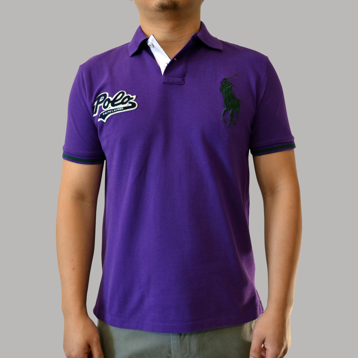 Men's Ralph Lauren Big Pony RL Patch Mesh Polo Shirt Custom Slim Fit