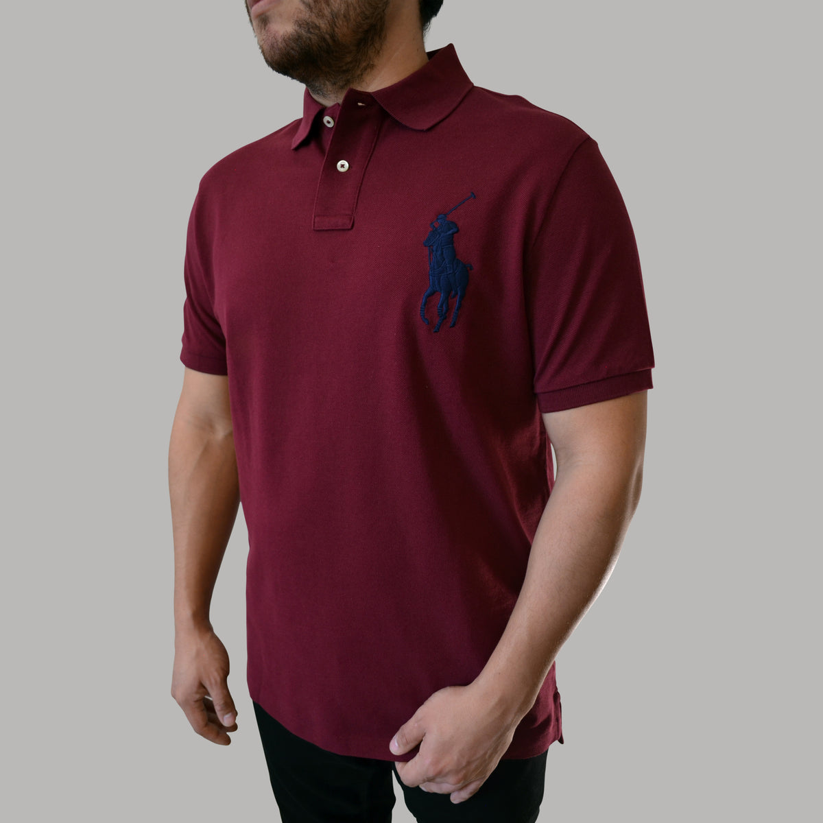 Men's Ralph Lauren Big Pony Mesh Polo Shirt Custom Slim Fit