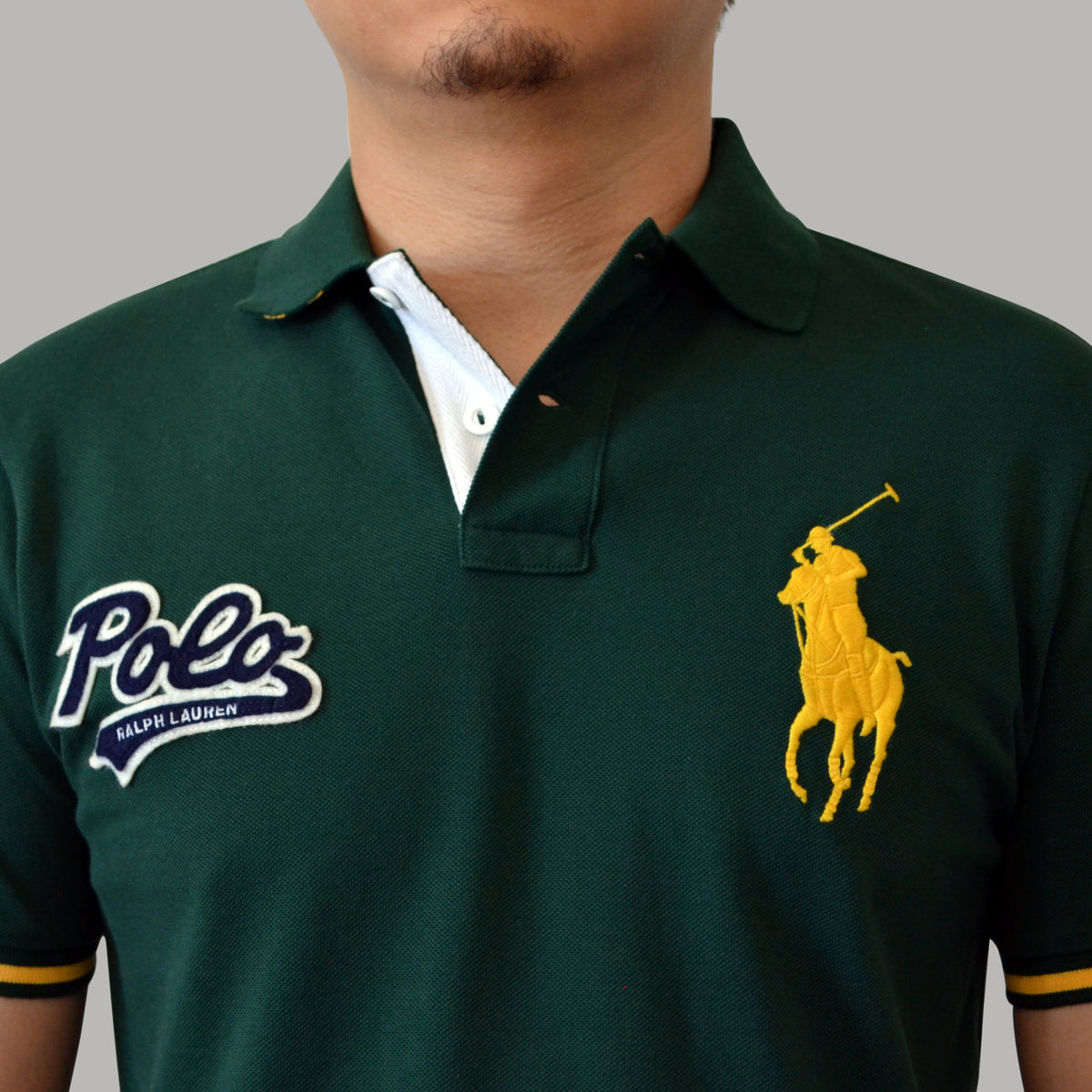 Men's Ralph Lauren Big Pony RL Patch Mesh Polo Shirt Custom Slim Fit