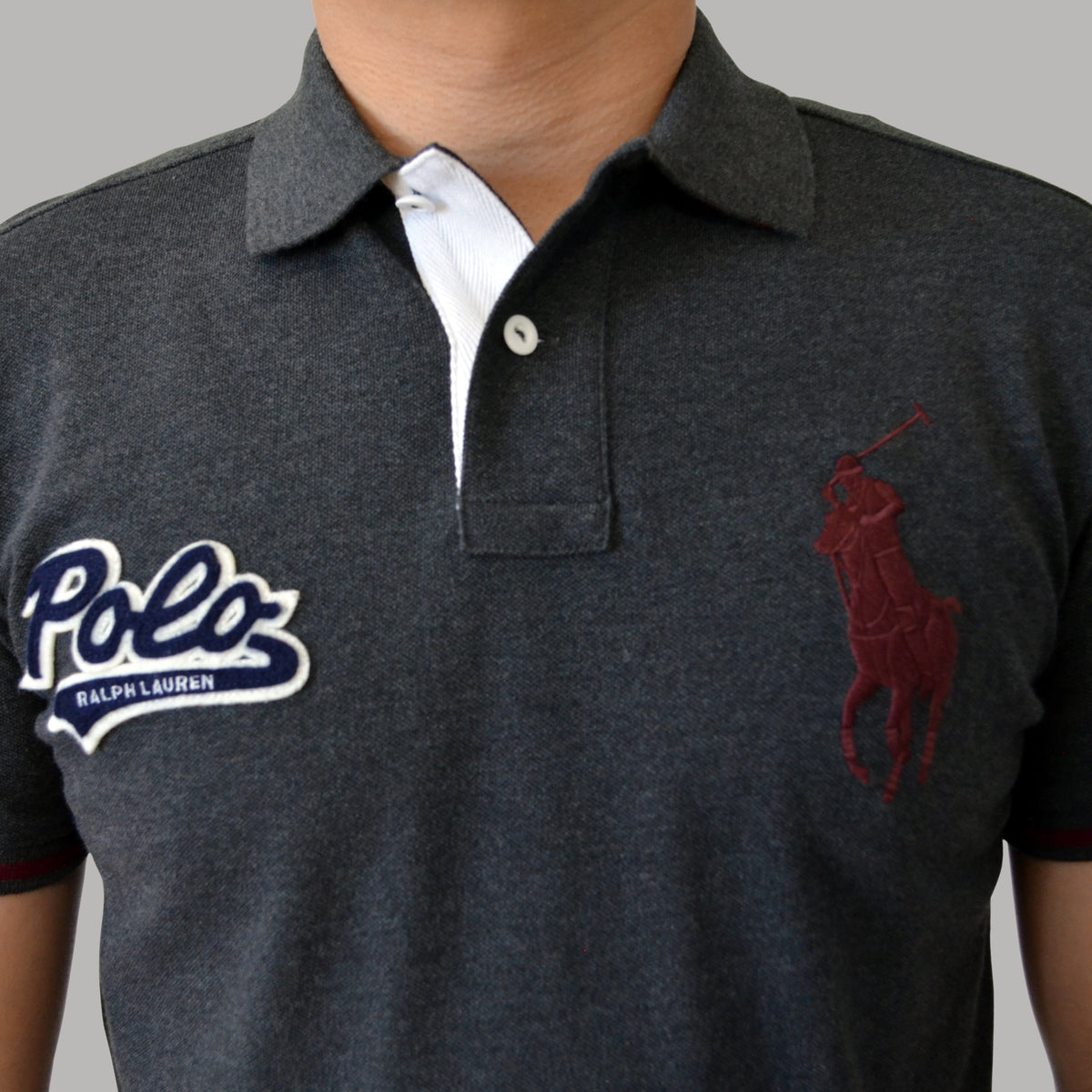 Men's Ralph Lauren Big Pony RL Patch Mesh Polo Shirt Custom Slim Fit