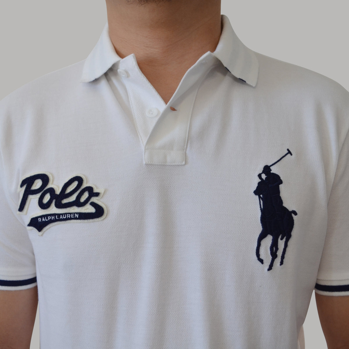 Men's Ralph Lauren Big Pony RL Patch Mesh Polo Shirt Custom Slim Fit