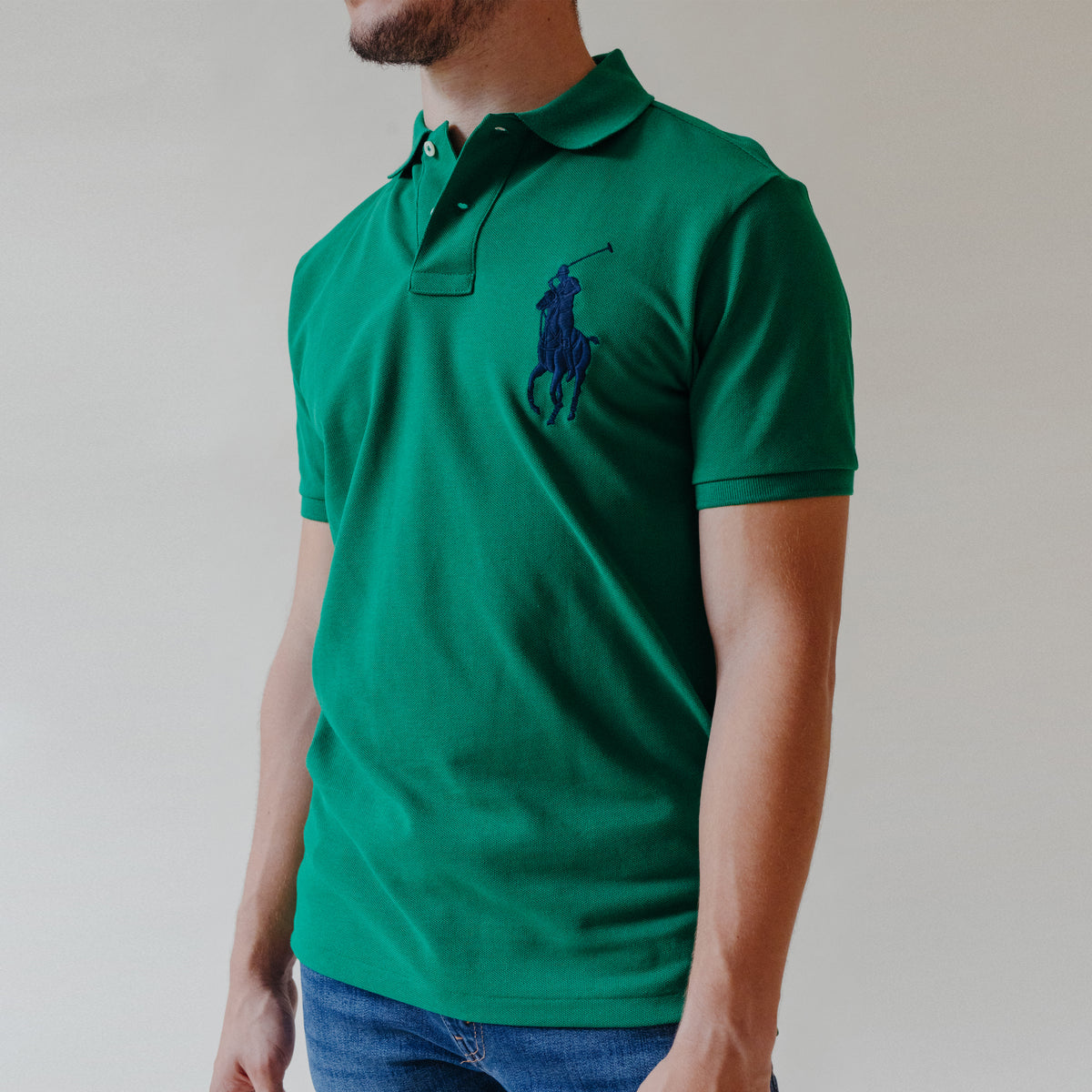 Men's Ralph Lauren Big Pony Mesh Polo Shirt Custom Slim Fit