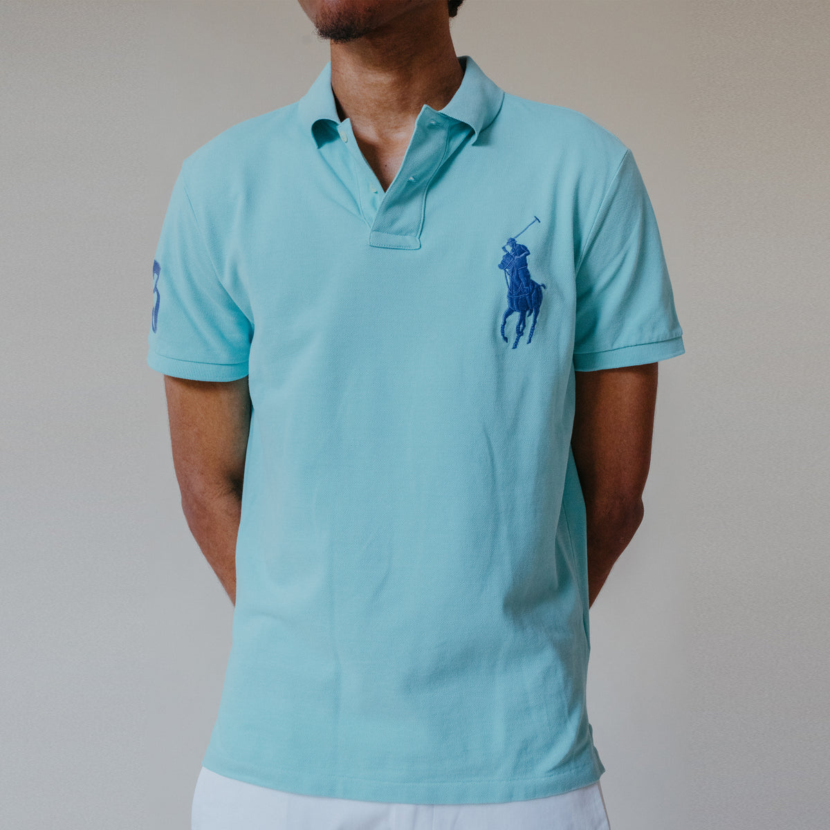 Men's Ralph Lauren Big Pony Mesh Polo Shirt Custom Slim Fit